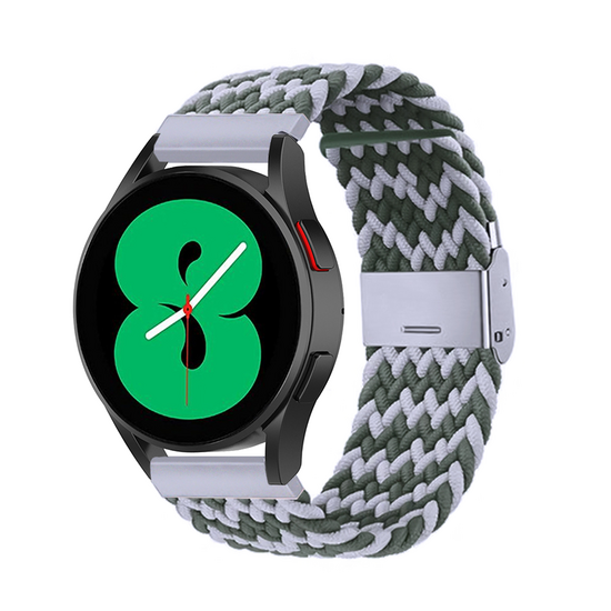 Garmin Forerunner 570 (42mm) / 55 / 245 / 645 - Braided nylon bandje - Groen / grijs
