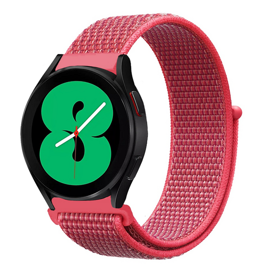 Garmin Forerunner 570 (42mm) / 55 / 245 / 645 - Sport Loop nylon bandje - Donkerroze