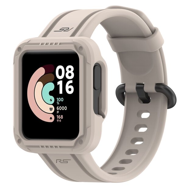 Siliconen sportband met case - Beige - Xiaomi Redmi Watch 2 (Lite)