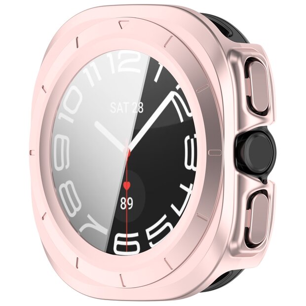 Hard case met screen protector (waterdicht) - Ros&eacute; pink - Samsung Galaxy Watch Ultra 47mm