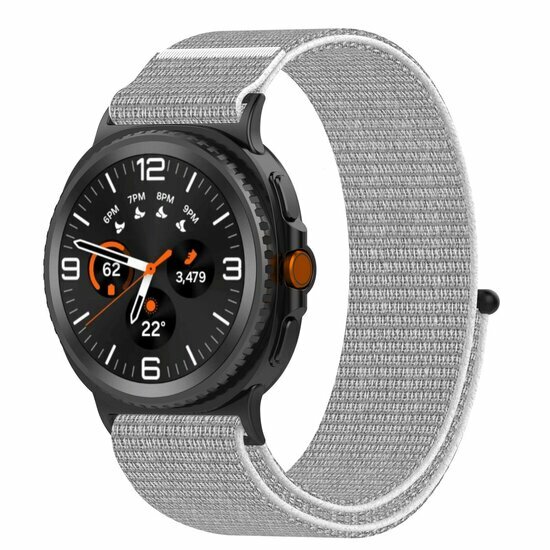 Sportloop nylon bandje - Lichtgrijs - Samsung Galaxy Watch 8 Classic - 46mm