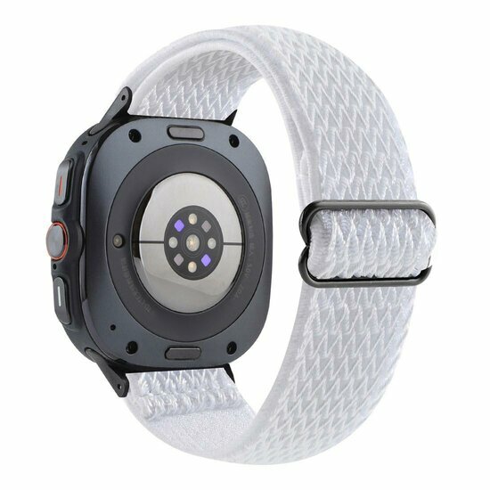 Elastische solo loop nylon bandje - Wit - Samsung Galaxy Watch 8 Classic - 46mm