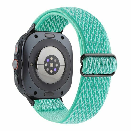Elastische solo loop nylon bandje - Turquoise - Samsung Galaxy Watch 8 Classic - 46mm