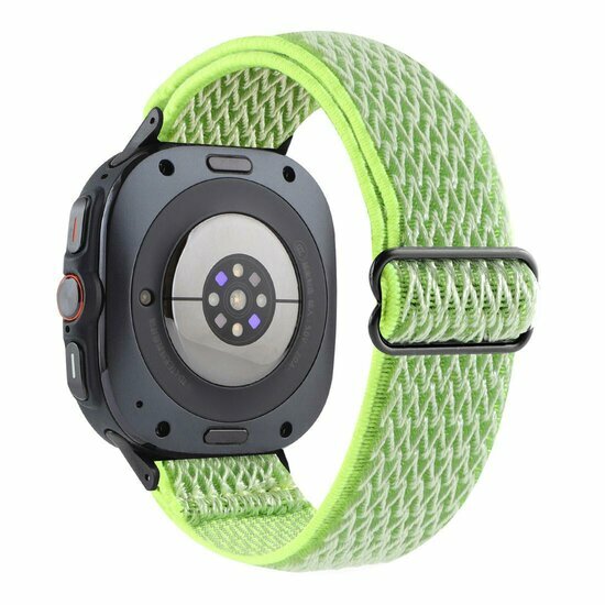 Elastische solo loop nylon bandje - Neon groen / geel - Samsung Galaxy Watch 8 Classic - 46mm