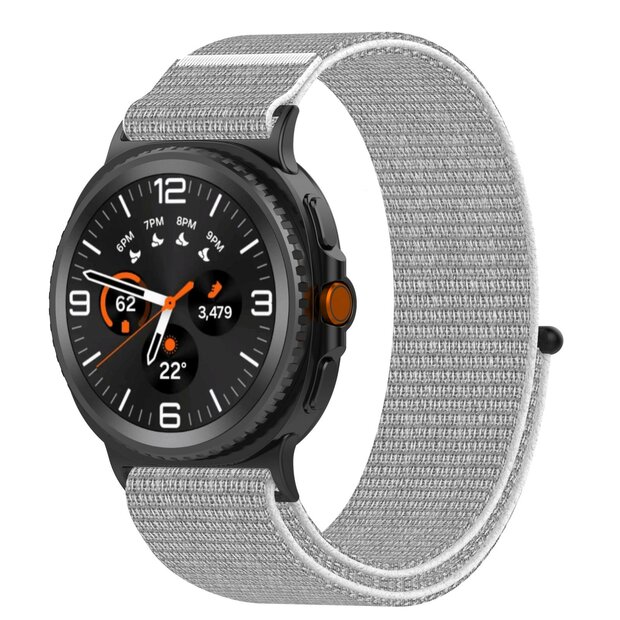 Sportloop nylon bandje - Lichtgrijs - Samsung Galaxy Watch 8 - 40mm / 44mm