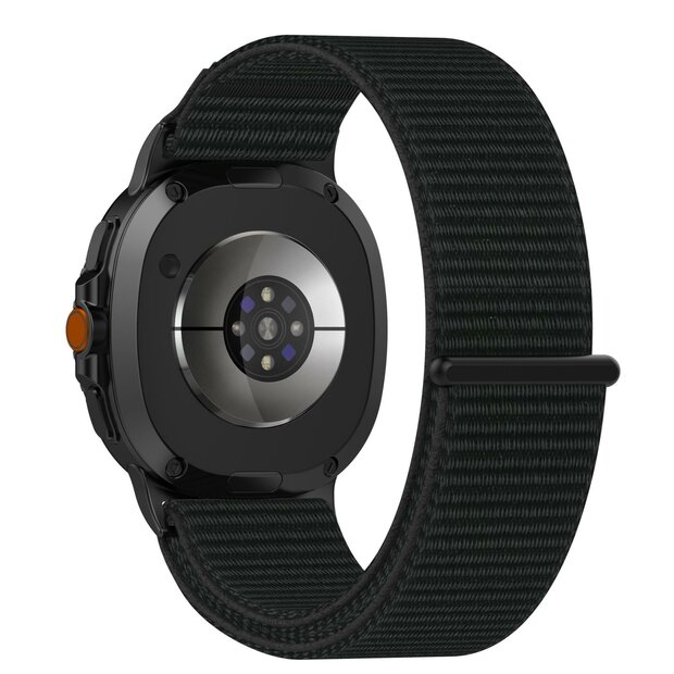 Sportloop nylon bandje - Zwart - Samsung Galaxy Watch 8 - 40mm / 44mm