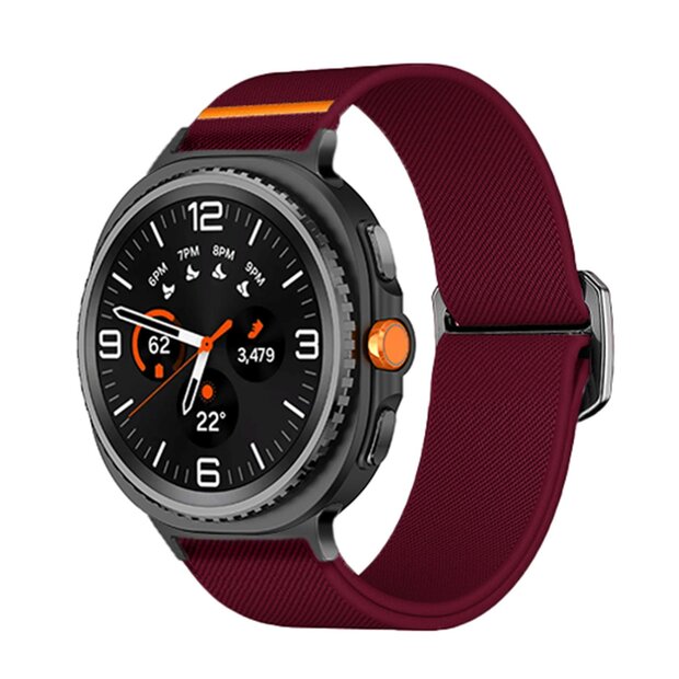 Nylon Loop bandje - Bordeaux - Samsung Galaxy Watch 8 - 40mm / 44mm