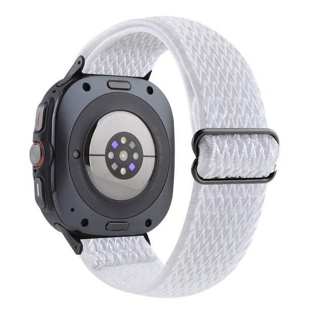 Elastische solo loop nylon bandje - Wit - Samsung Galaxy Watch 8 - 40mm / 44mm