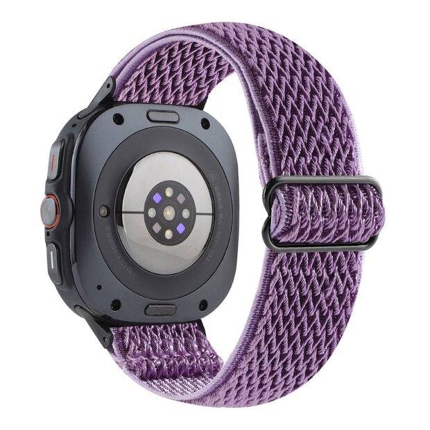 Elastische solo loop nylon bandje - Paars - Samsung Galaxy Watch 8 - 40mm / 44mm