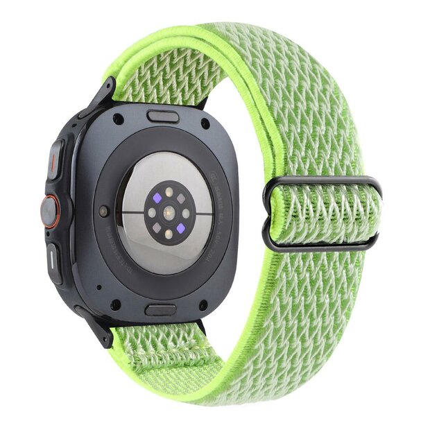 Elastische solo loop nylon bandje - Neon groen / geel - Samsung Galaxy Watch 8 - 40mm / 44mm