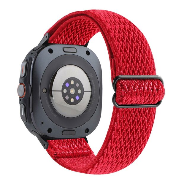Elastische solo loop nylon bandje - Rood - Samsung Galaxy Watch 8 - 40mm / 44mm