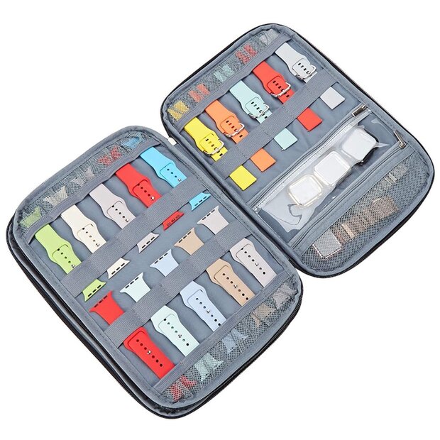 Organizer / opbergtas - Dubbele laag XL - Smartwatch bandjes &amp; accessoires - Zwart