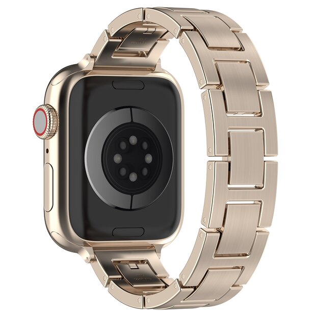 Slim Stainless steel quick-release band (small) - Starlight / sterrenlicht - Geschikt voor Apple watch 44mm / 45mm&nbsp;/ 46mm / 49mm