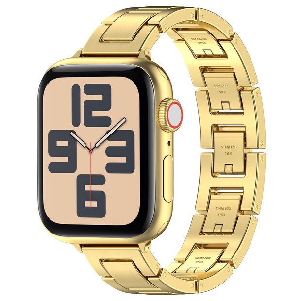 Slim Stainless steel quick-release band (small) - Goud - Geschikt voor Apple watch 44mm / 45mm&nbsp;/ 46mm / 49mm