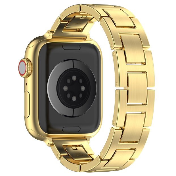 Slim Stainless steel quick-release band (small) - Goud - Geschikt voor Apple watch 44mm / 45mm&nbsp;/ 46mm / 49mm