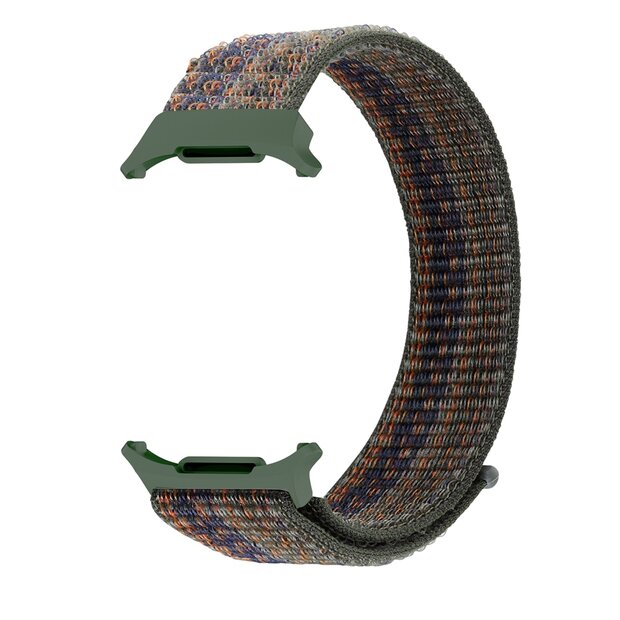 Nylon loop bandje - Groen gem&ecirc;leerd - Samsung Galaxy Watch Ultra 47mm