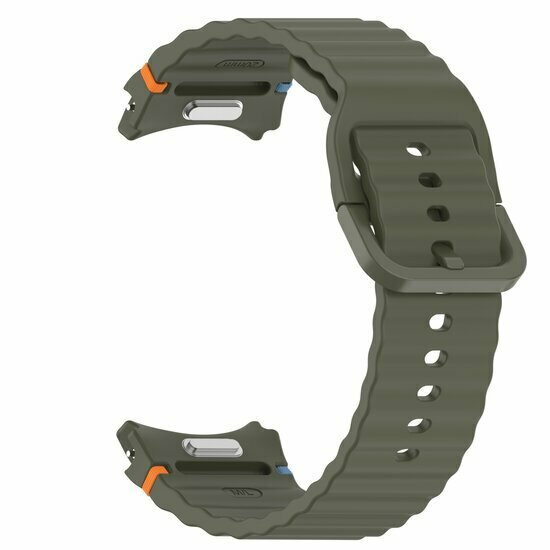 Wave Sportband met aansluitknop - Donkergroen -  Samsung Galaxy Watch 7 - 40mm / 44mm &amp; Watch FE