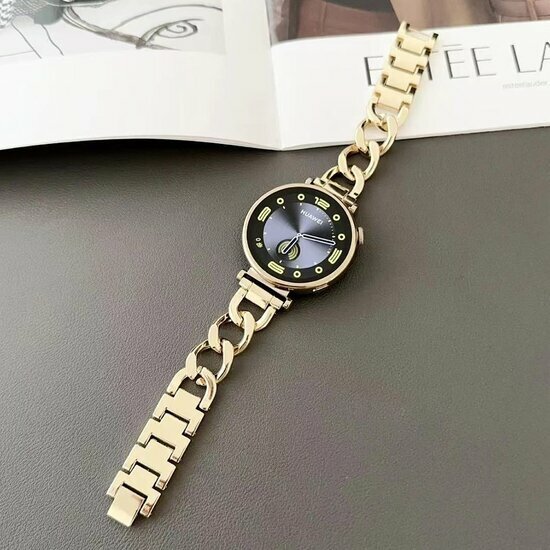 Huawei Watch GT 6 - 41mm  - Metalen quick-release ketting band - Goud