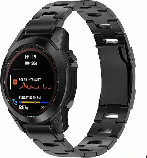 Titanium schakelband - Zwart - Garmin Epix Pro Gen 2 (51mm) / Quatix 7X / 6X &amp; Tactix 7 (pro)