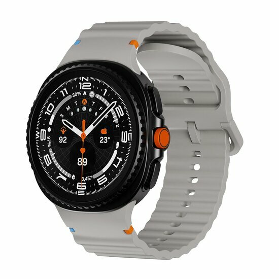 Classic Wave siliconen band - Grijs - Samsung Galaxy Watch 8 Classic - 46mm