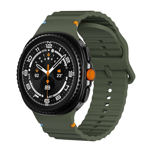 Classic Wave siliconen band - Donkergroen - Samsung Galaxy Watch 8 - 40mm / 44mm