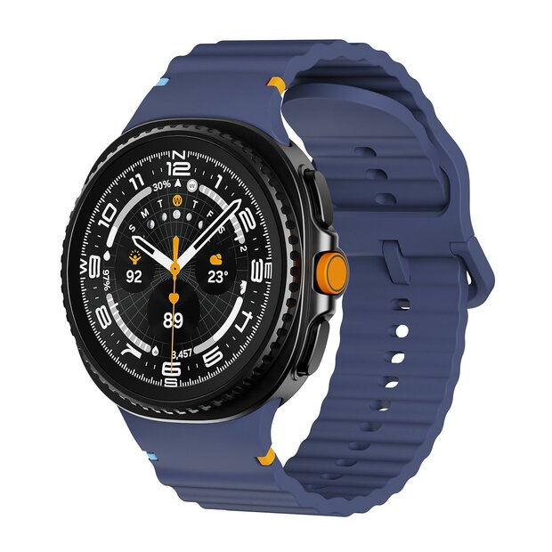 Classic Wave siliconen band - Donkerblauw - Samsung Galaxy Watch 8 - 40mm / 44mm