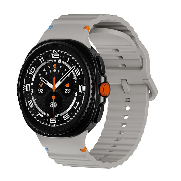 Classic Wave siliconen band - Grijs - Samsung Galaxy Watch 8 - 40mm / 44mm