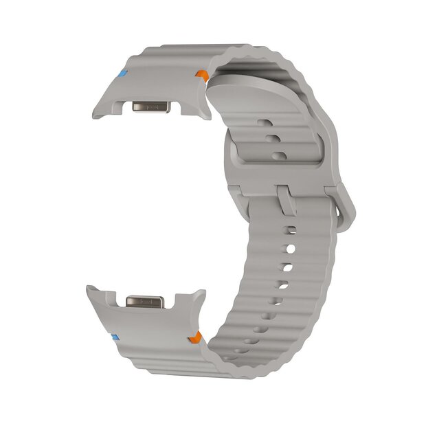 Classic Wave siliconen band - Grijs - Samsung Galaxy Watch 8 - 40mm / 44mm