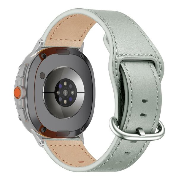 Classic leren band - Grijs - Samsung Galaxy Watch 8 - 40mm / 44mm