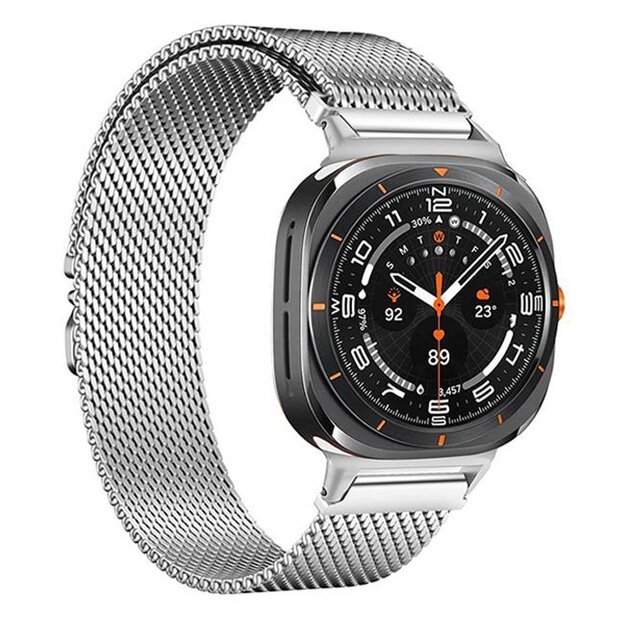 Milanese band met parachute sluiting - Zilver - Samsung Galaxy Watch 8 - 40mm / 44mm