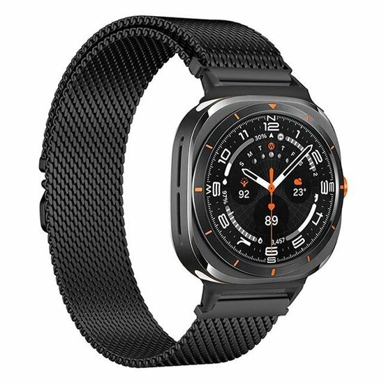 Milanese band met parachute sluiting - Zwart - Samsung Galaxy Watch 8 Classic - 46mm