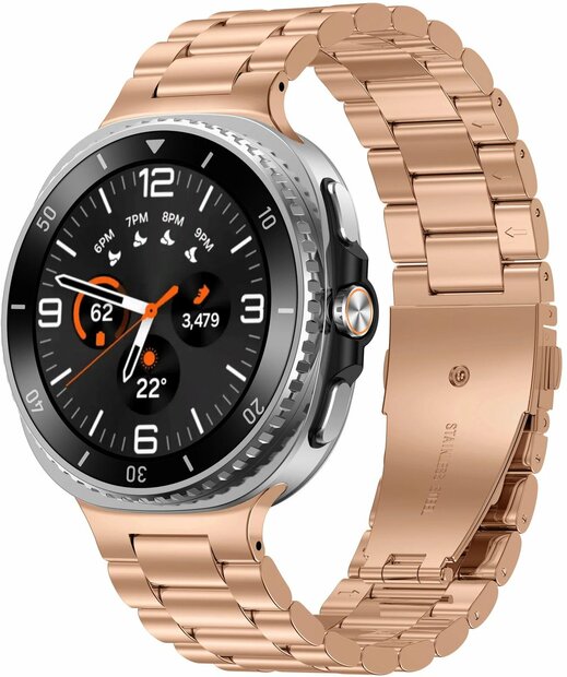 Stalen schakelband - Ros&eacute; goud - Samsung Galaxy Watch 8 Classic - 46mm