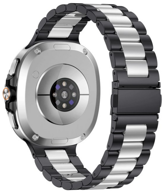 Stalen schakelband - Zwart met zilver - Samsung Galaxy Watch 8 - 40mm / 44mm