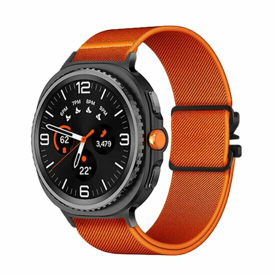 Nylon bandje met Parachute sluiting - Oranje - Samsung Galaxy Watch 8 Classic - 46mm