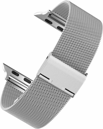 Milanese Loop bandje - Zilver - Geschikt voor Apple Watch 42mm / 44mm / 45mm