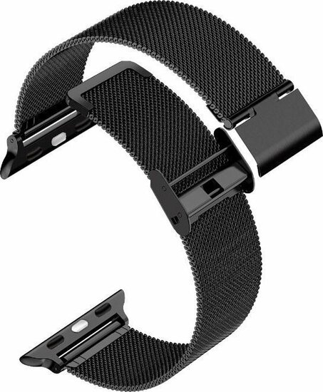 Milanese Loop bandje - Zwart - Geschikt voor Apple Watch 42mm / 44mm / 45mm