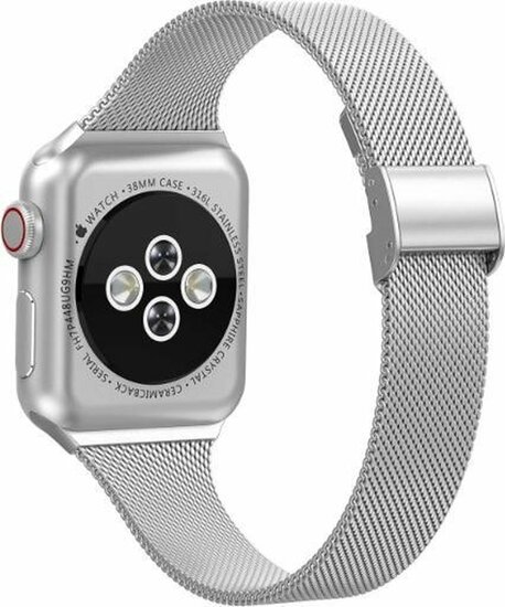 Milanese slim fit bandje - Zilver - Geschikt voor Apple Watch 38mm / 40mm / 41mm