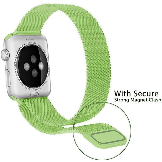 Milanese RVS bandje - Groen - Geschikt voor Apple Watch 38mm / 40mm / 41mm