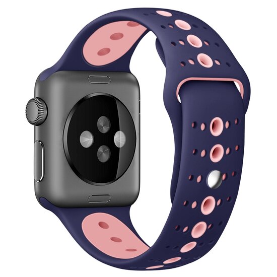 Sportbandje combi-kleuren - Paars + roze - Geschikt voor Apple Watch 38mm / 40mm / 41mm