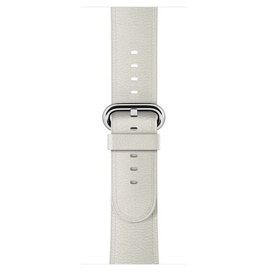 Classic lederen bandje - Wit - Geschikt voor Apple Watch 38mm / 40mm / 41mm
