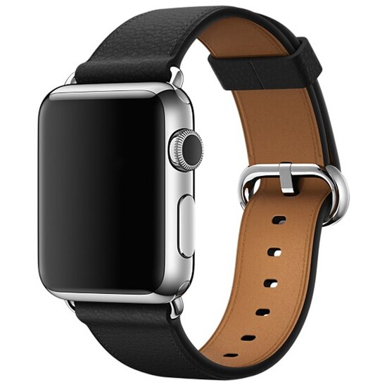 Classic lederen Apple watch bandje 38/ 40mm - Zwart