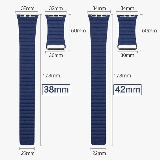 PU Leather Loop bandje - Rood - Geschikt voor Apple Watch 38mm / 40mm / 41mm