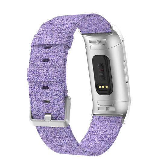 Fitbit Charge 3 \u0026 4 nylon bandje - Licht paars