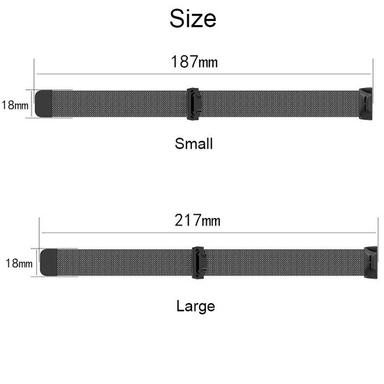 Fitbit Charge 3 & 4 milanese bandje - Maat: Small - Bruin