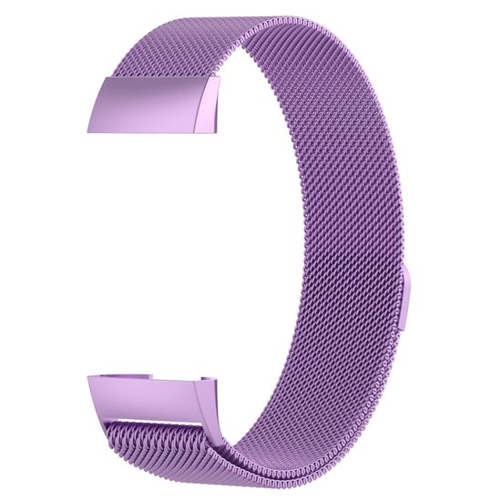 Fitbit Charge 3 & 4 milanese bandje - Maat: Large - Lichtpaars