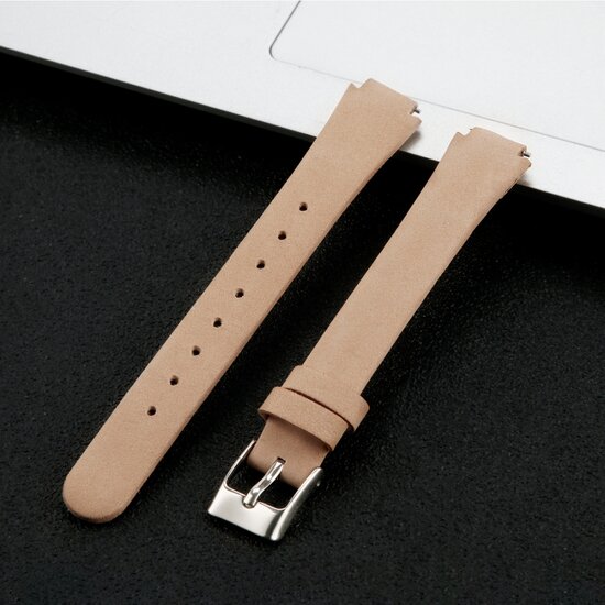Fitbit Inspire 1 / HR / Ace 2 lederen bandje - Maat: Small - Lichtbruin