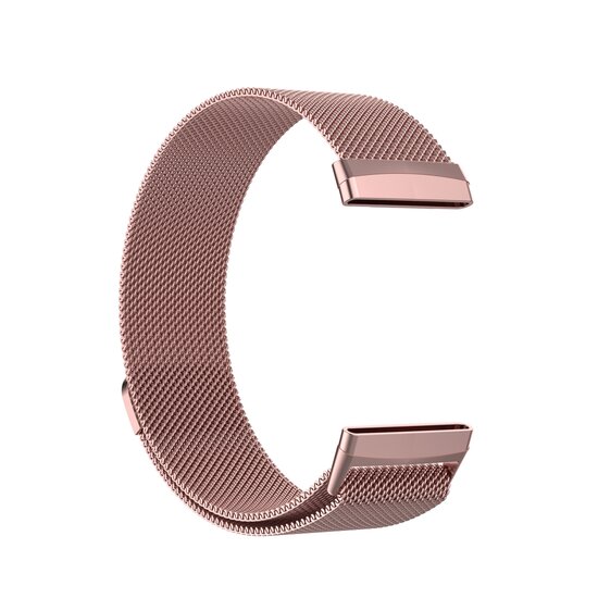Fitbit Versa 3 / Sense milanese bandje - Maat: Large - Rosé goud