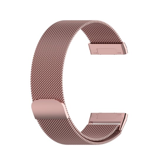 Fitbit Versa 3 / Sense milanese bandje - Maat: Large - Rosé goud
