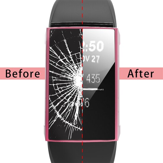 Fitbit Charge 3 & 4 Case (volledig beschermd) - Roze
