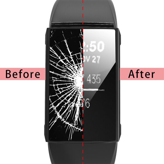 Fitbit Charge 3 & 4 Case (volledig beschermd) - Zwart